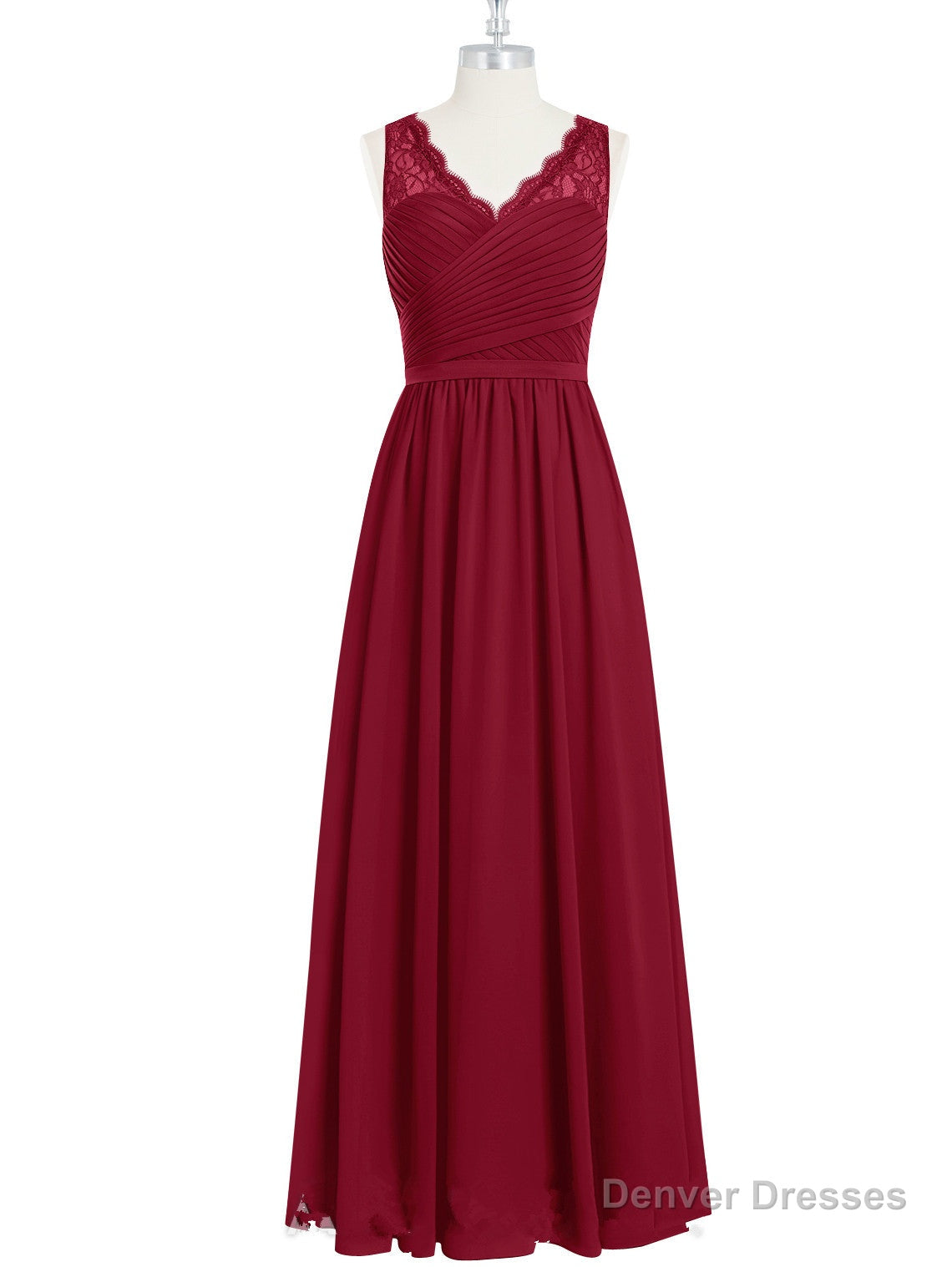 Burgundy Long Chiffon Bridesmaid Dress Party Dress Secondary image
