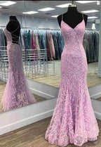 Gorgeous Mermaid Lilac Prom Dress with Embroidery