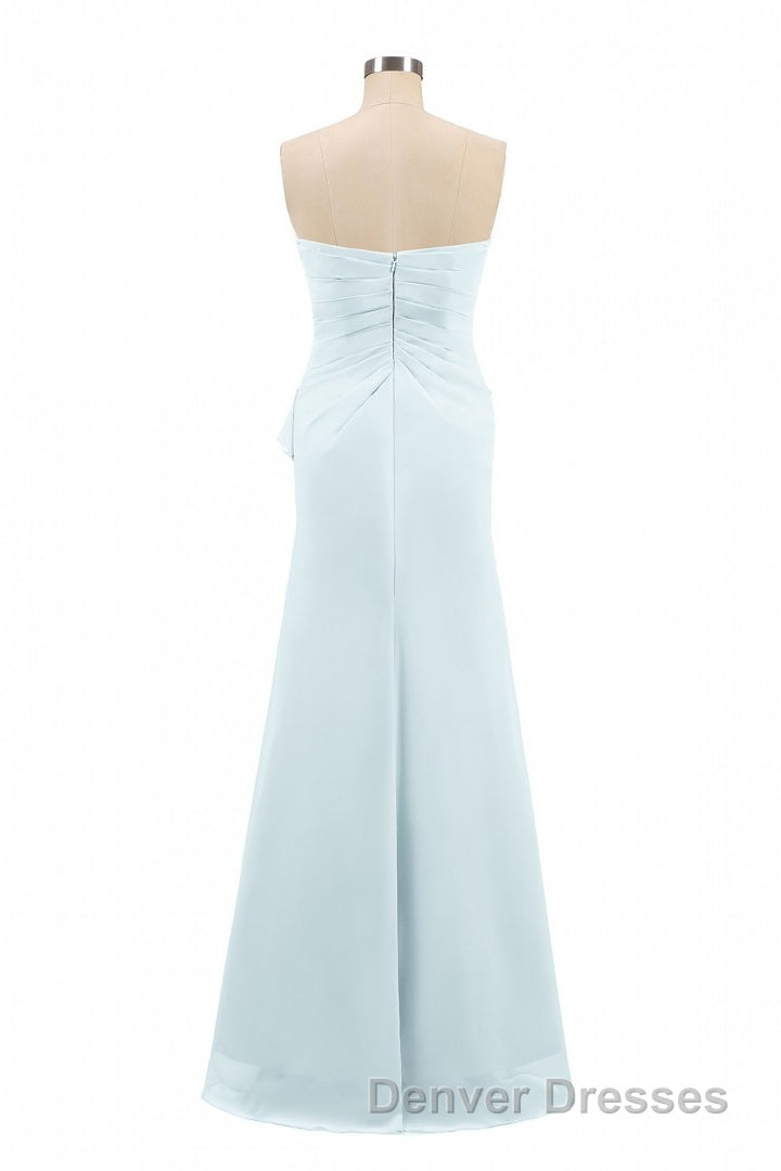 Pink Strapless Ruffled Mermaid Long Bridesmaid Dress