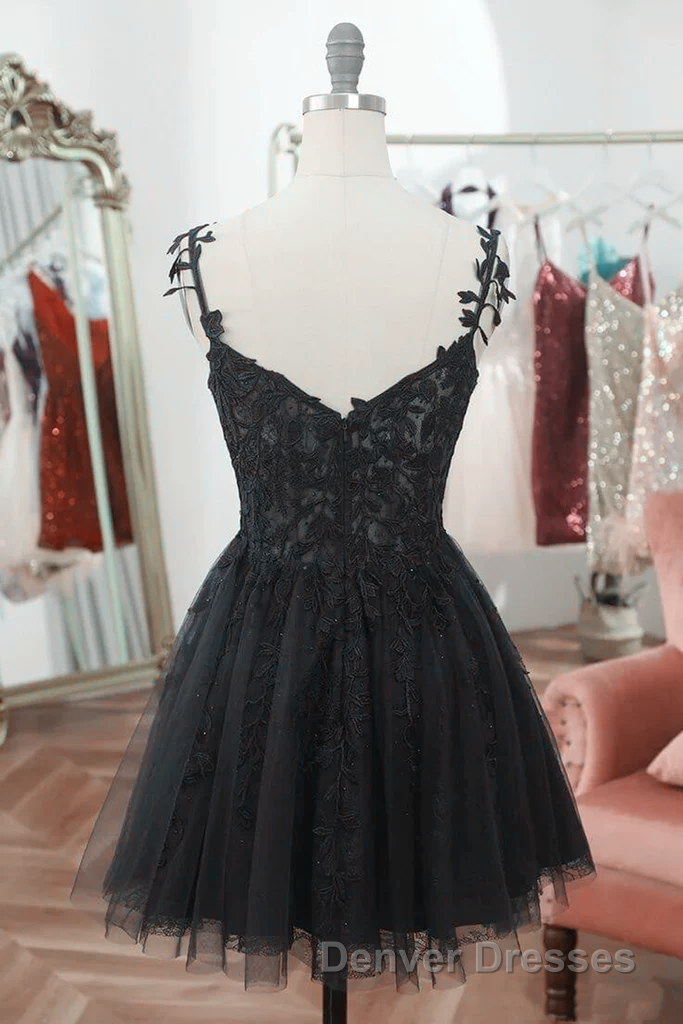 Black Short Sweetheart Tulle Homecoming Dress, Black Short Prom Dress Party Dress Secondary image