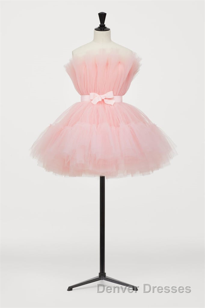 Hot Pink A-line Short Tulle Party Dress