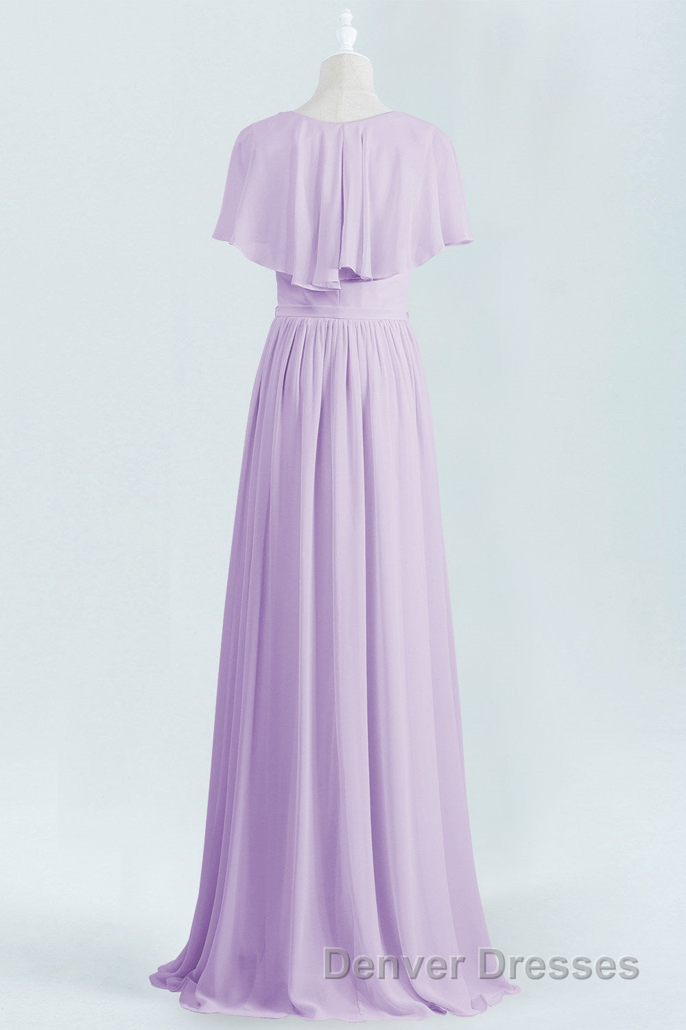 Lavender Faux Wrap Ruffles Long Bridesmaid Dress Secondary image