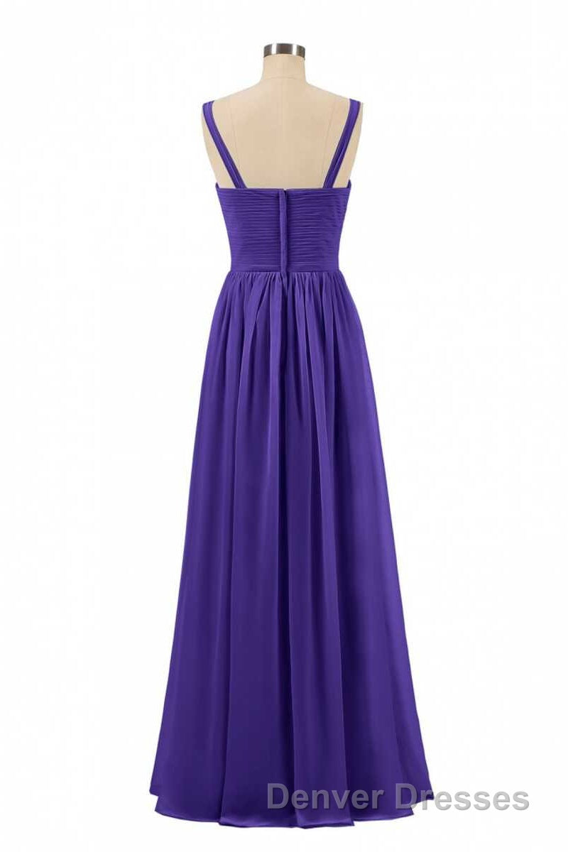 Purple Chiffon Sweetheart Straps A-Line Bridesmaid Dress Secondary image