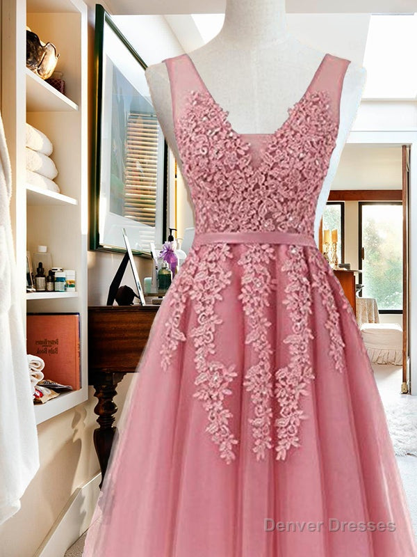 V Neck Sleeveless Applique Tulle Beading Homecoming Dresses Secondary image