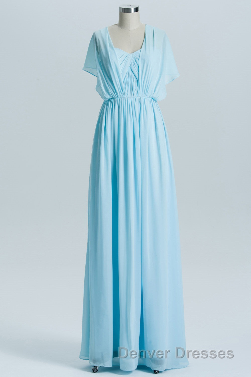 Blue Chiffon A-line Long Convertible Bridesmaid Dress Secondary image