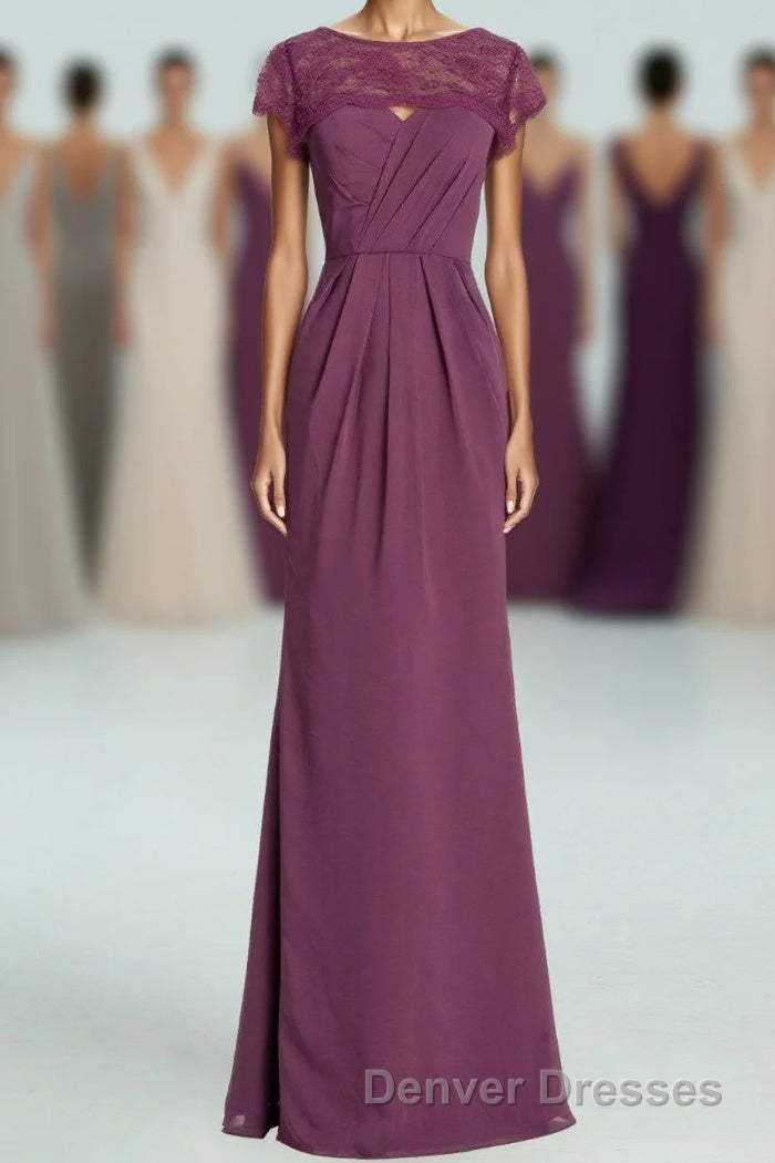 Elegant Plum Mermaid Long Bridesmaid Dress Main image