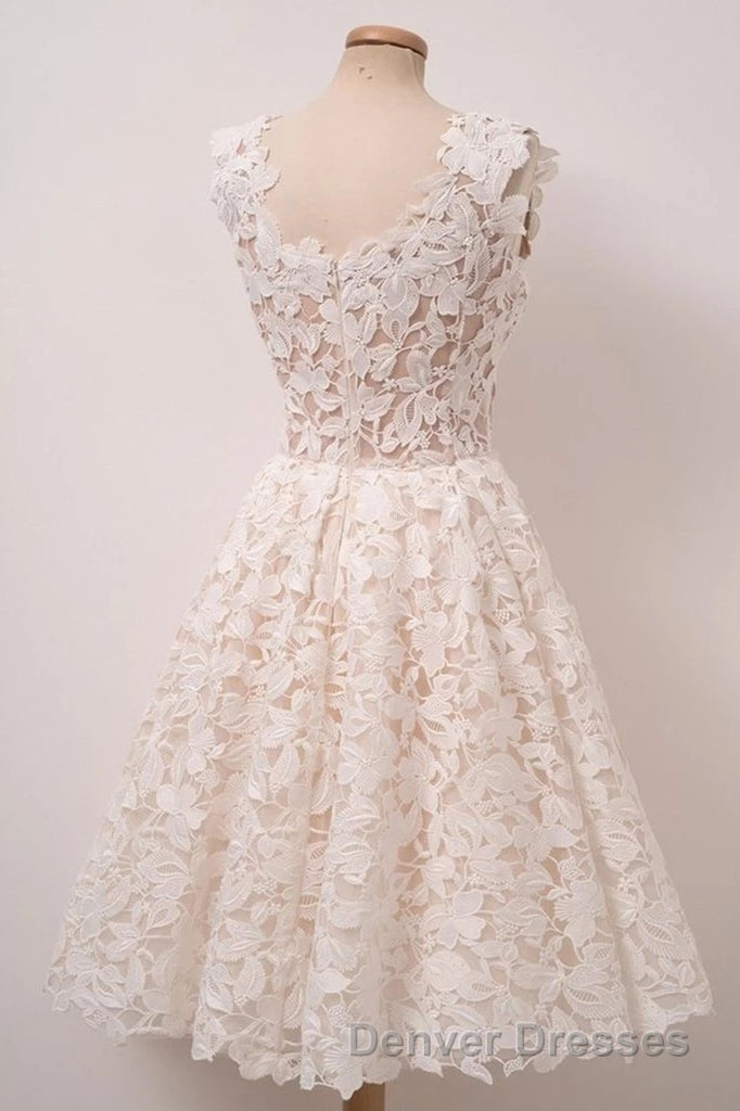 Chic A-line Short Lace Homecoming Dress Secondary image