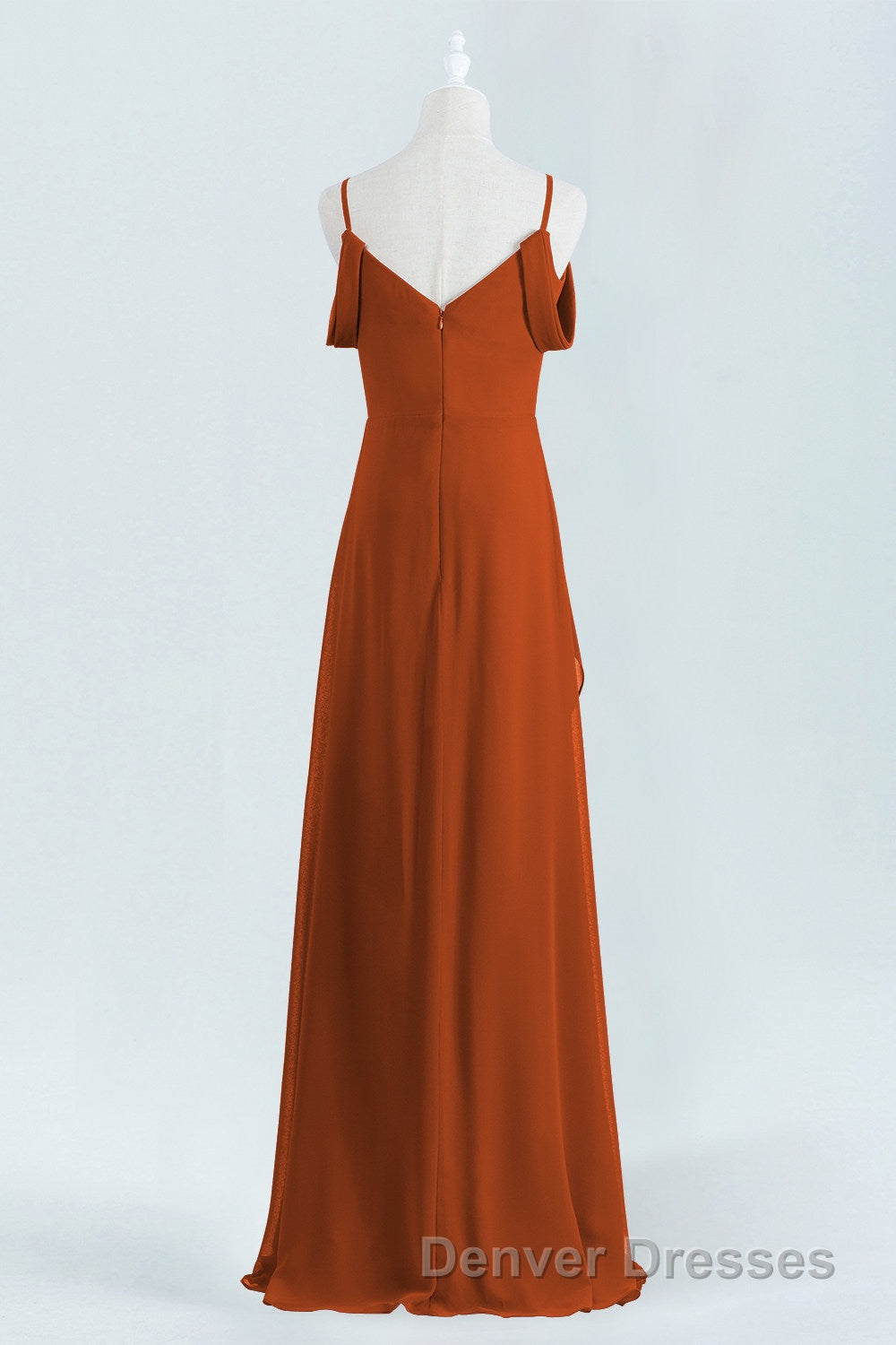 Burnt Orange A-line Chiffon Long Bridesmaid Dress Secondary image