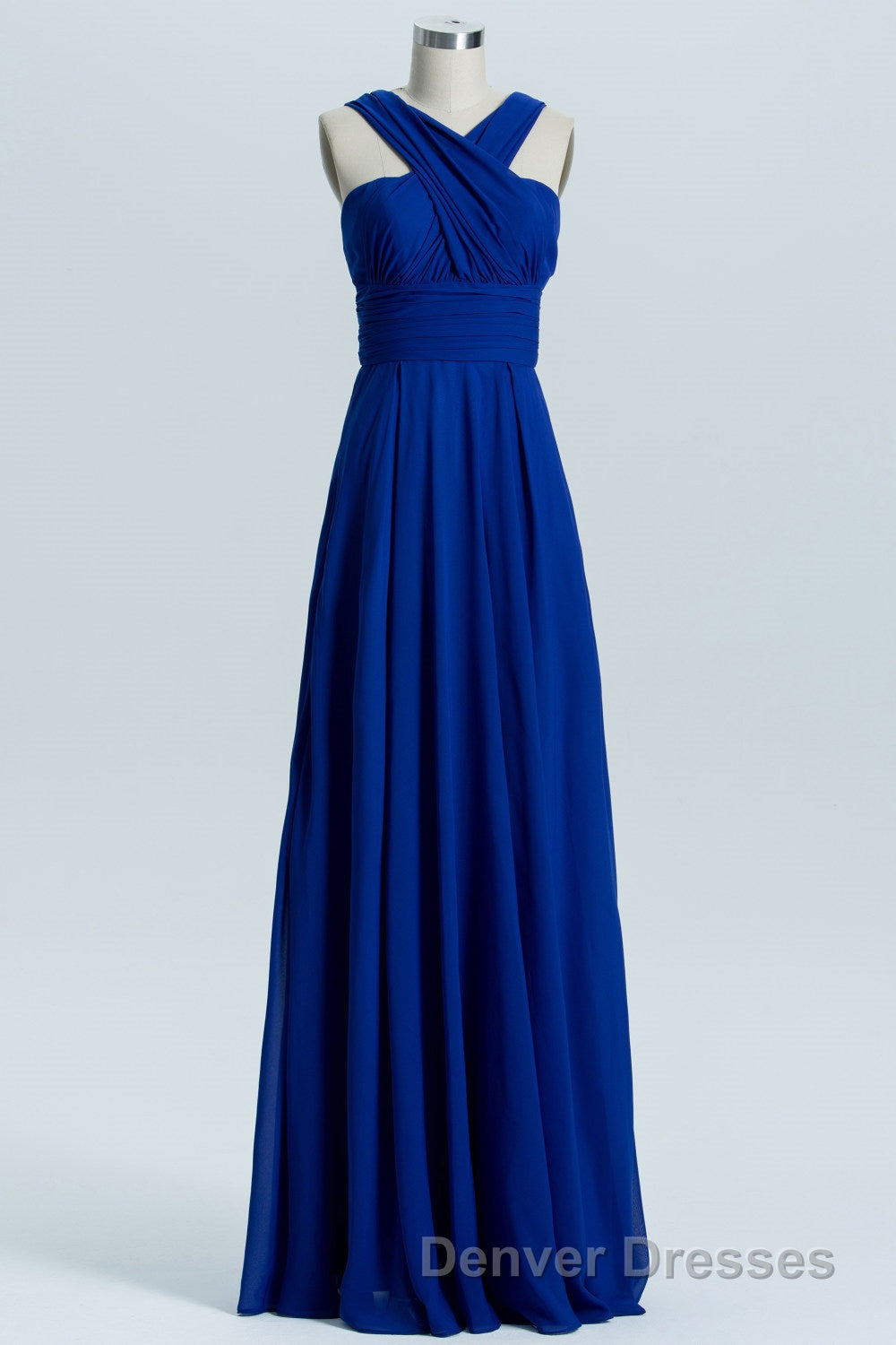 Royal Blue A-line Chiffon Long Convertible Bridesmaid Dress Secondary image