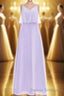 Lavender Chiffon Straps Ruffled A-Line Bridesmaid Dress