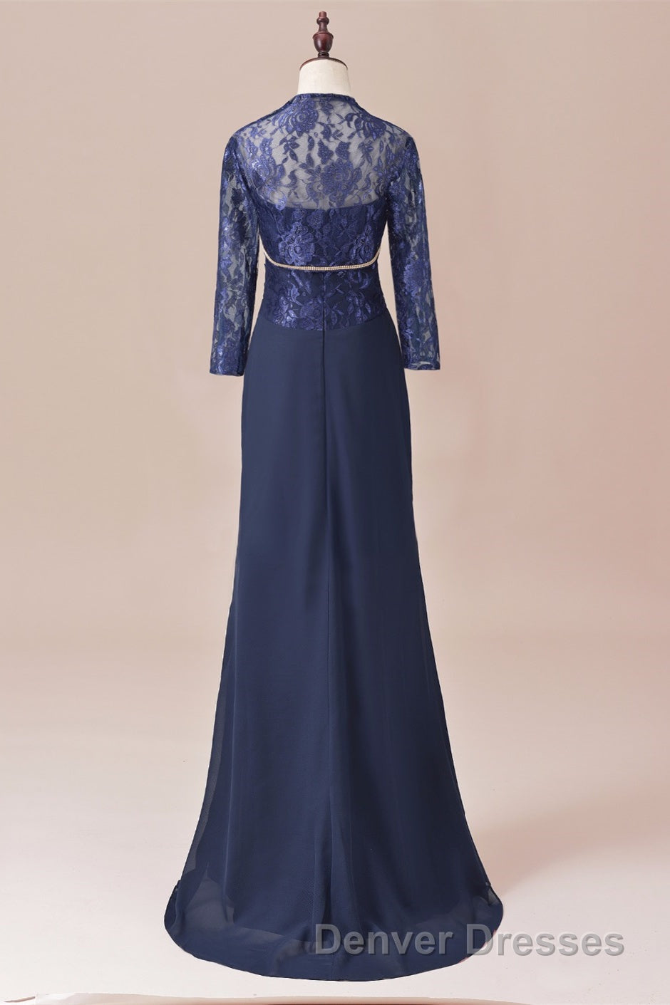 Navy Blue Two-Piece Sweetheart Ruffled Long Mother of the Bride Dress Secondary image