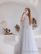 Luxury Blue Evening Dress, Long Evening Party Prom Dresses, A Line Prom Gown