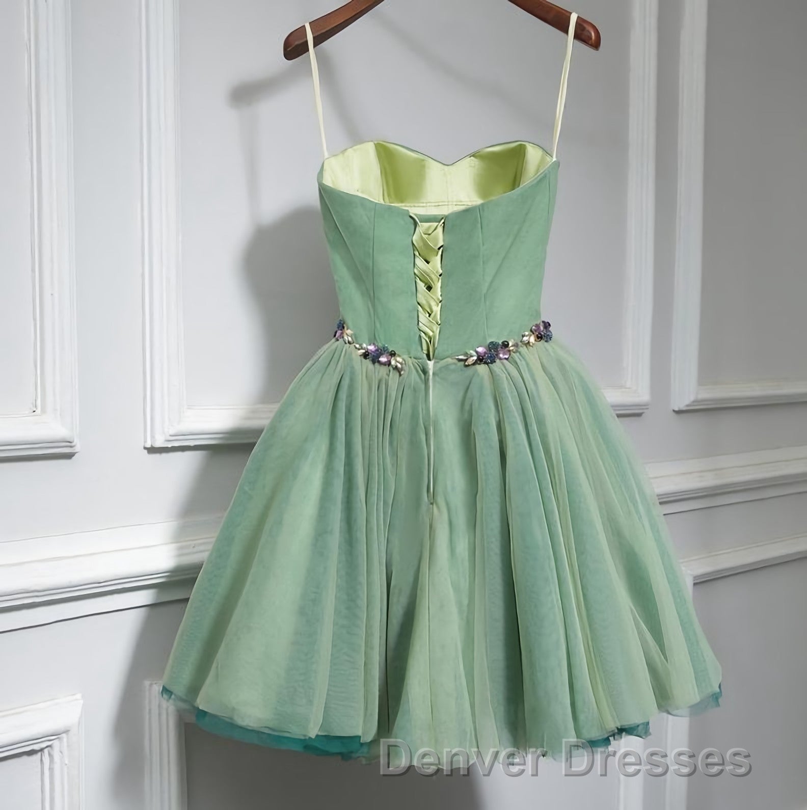 Cute Sweet Neck Short Prom Dress, Mini Dress