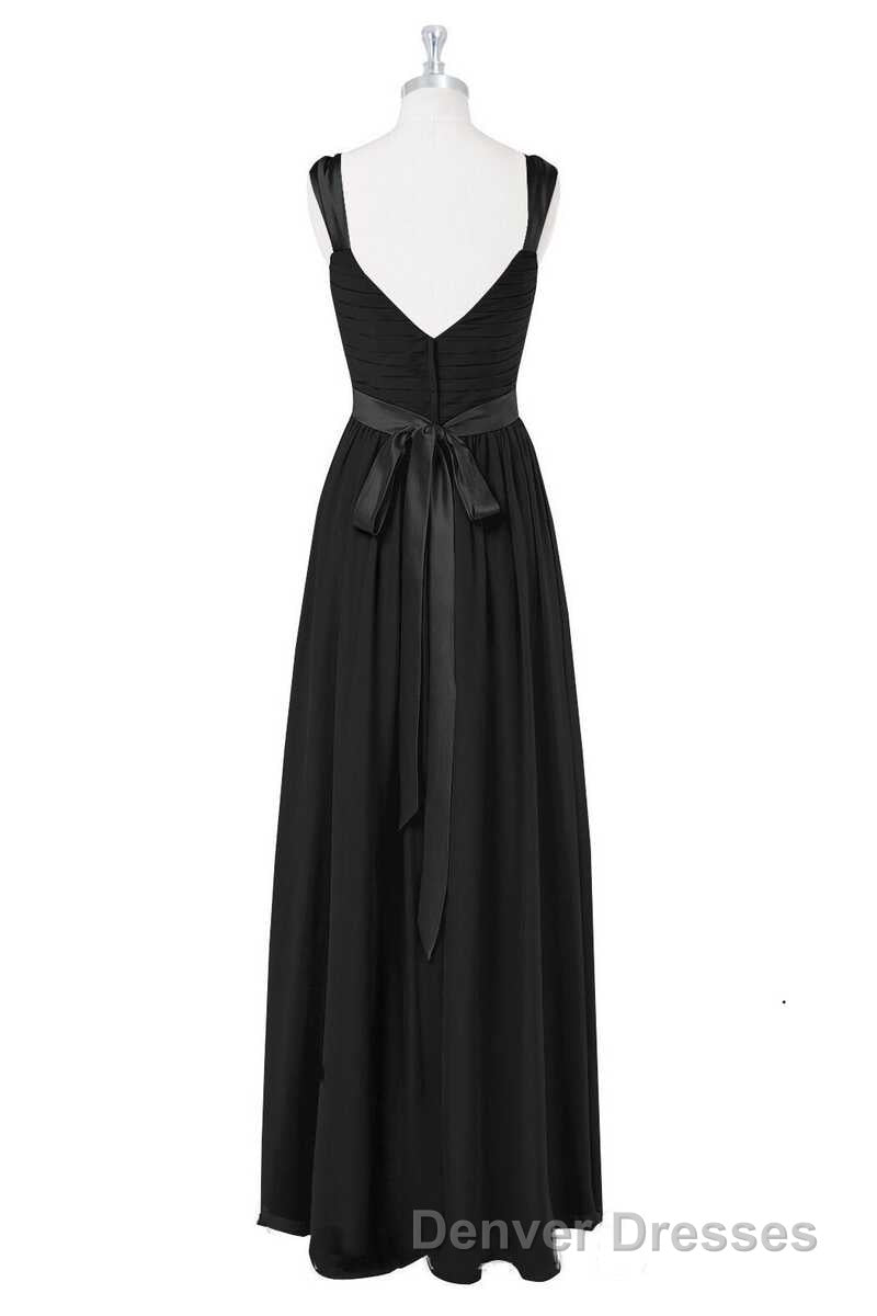 Lavender Chiffon V-Neck Backless Long Bridesmaid Dress