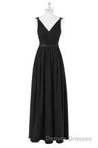 Lavender Chiffon V-Neck Backless Long Bridesmaid Dress