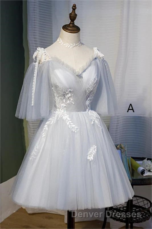 Chic Sleeveless Lace Appliques Tulle Princess Homecoming Dress