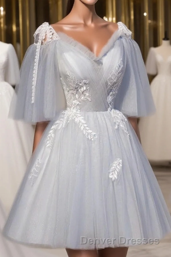 Chic Sleeveless Lace Appliques Tulle Princess Homecoming Dress Main image