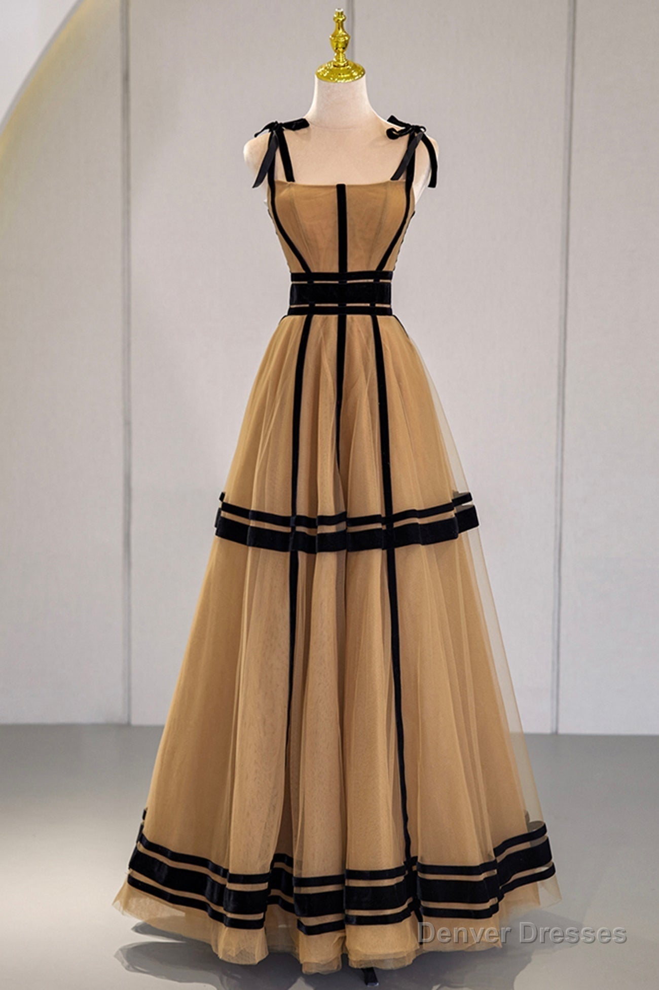 Stylish Tulle Long Prom Dress, A-Line Evening Party Dress Main image