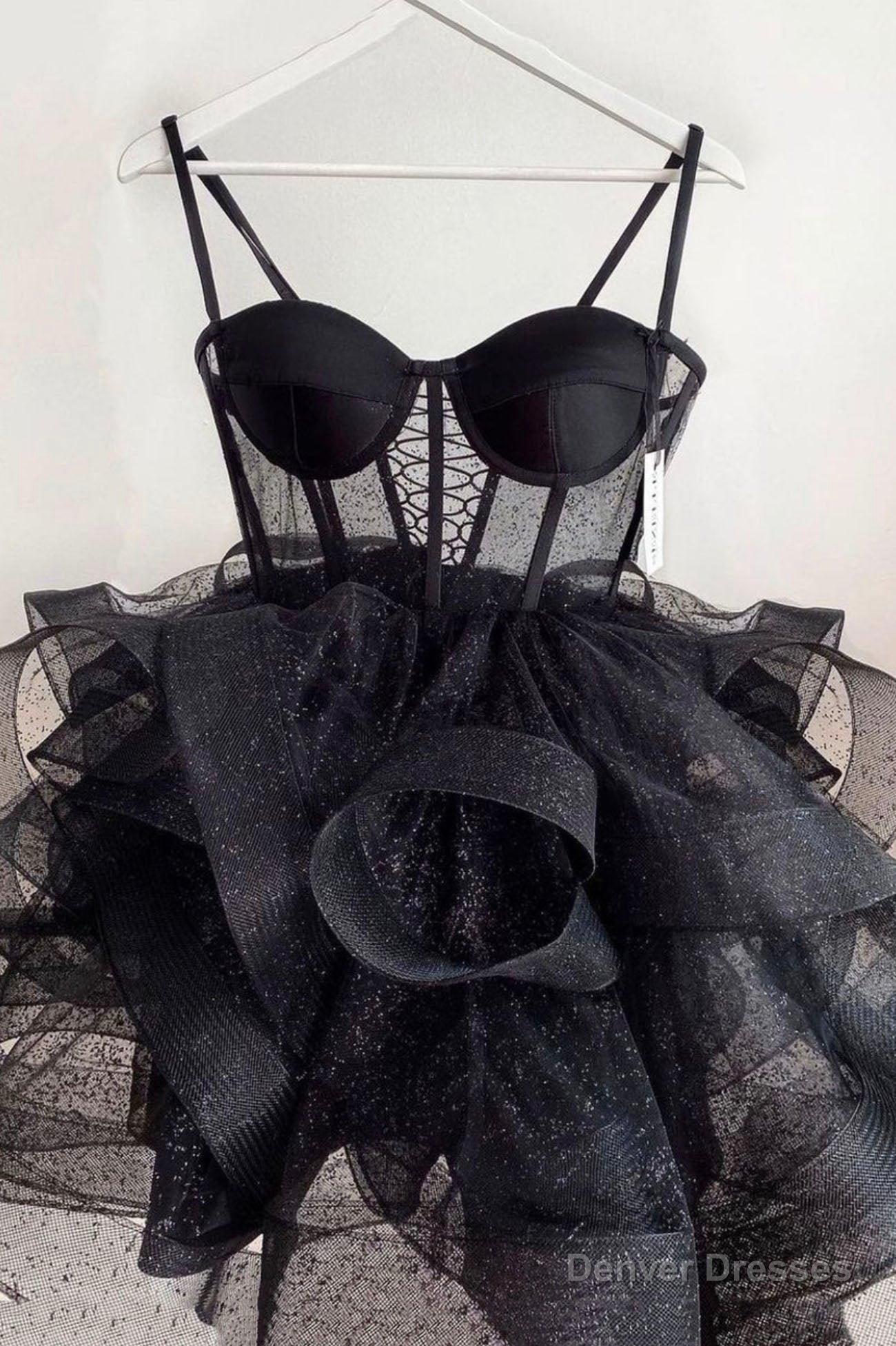 Black Tulle Short Prom Dresses, A-Line Mini Party Dresses Main image