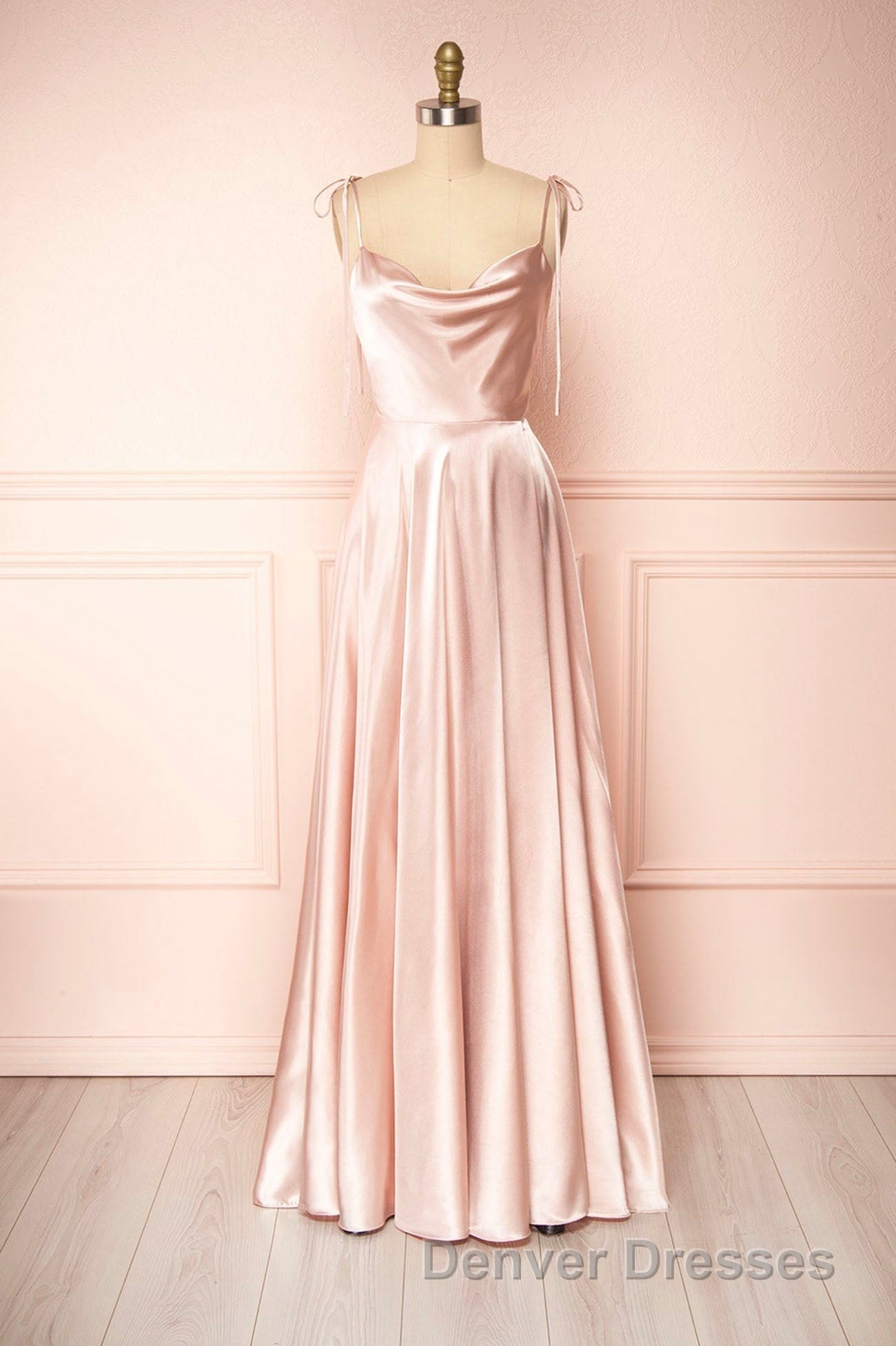 Simple Satin Long Prom Dress, A-Line Formal Evening Dress
