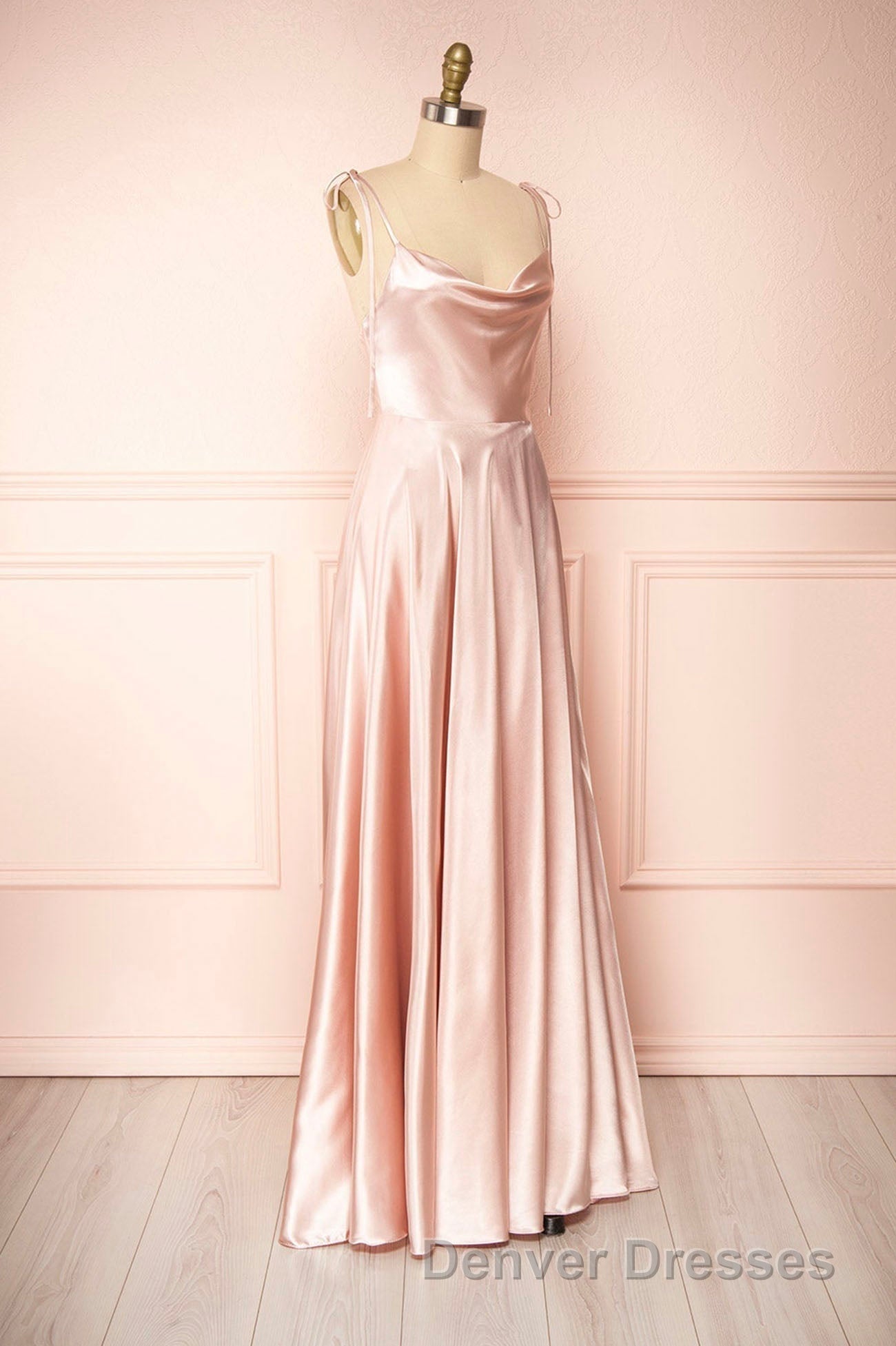 Simple Satin Long Prom Dress, A-Line Formal Evening Dress
