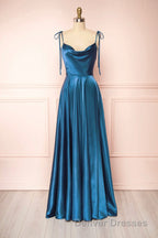 Simple Satin Long Prom Dress, A-Line Formal Evening Dress