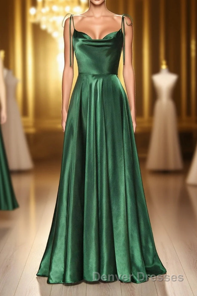 Simple Satin Long Prom Dress, A-Line Formal Evening Dress Main image
