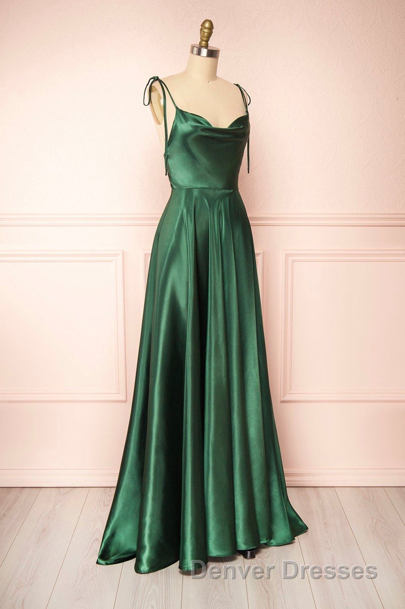 Simple Satin Long Prom Dress, A-Line Formal Evening Dress