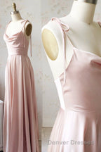 Simple Satin Long Prom Dress, A-Line Evening Party Dress