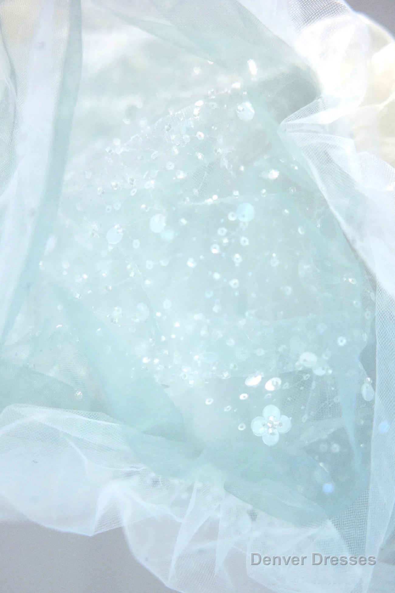 Lovely Puff Sleeve Tulle Formal Evening Gown, A-Line Long Prom Dress