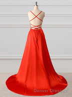 A-Line Prom Dress Side Split Evening Dress
