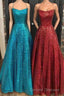 Fantasy Prom Dress, Princess A-line Bateau Sleeveless Sequined Long/Floor-Length Prom Dress