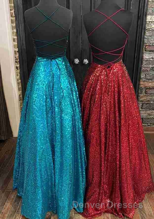 Fantasy Prom Dress, Princess A-line Bateau Sleeveless Sequined Long/Floor-Length Prom Dress Secondary image