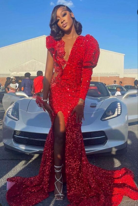 2026 Mermaid Long Red Prom Dress Party Dress
