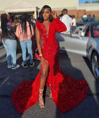 2026 Mermaid Long Red Prom Dress Party Dress