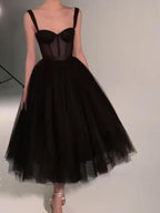 Black Fashion Sweetheart Neck Long Tulle Teen Prom Dress Tulle Formal Dress Evening Gown Graduation Party