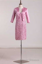 Two-Piece Pink Backless Mother of the Bride Dress