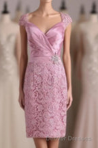 Two-Piece Pink Backless Mother of the Bride Dress