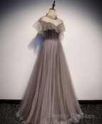 Unique Tulle Long Prom Dress, Tulle Evening Dress