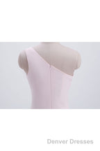 Short Pink One Shoulder Chiffon Homecoming Dress