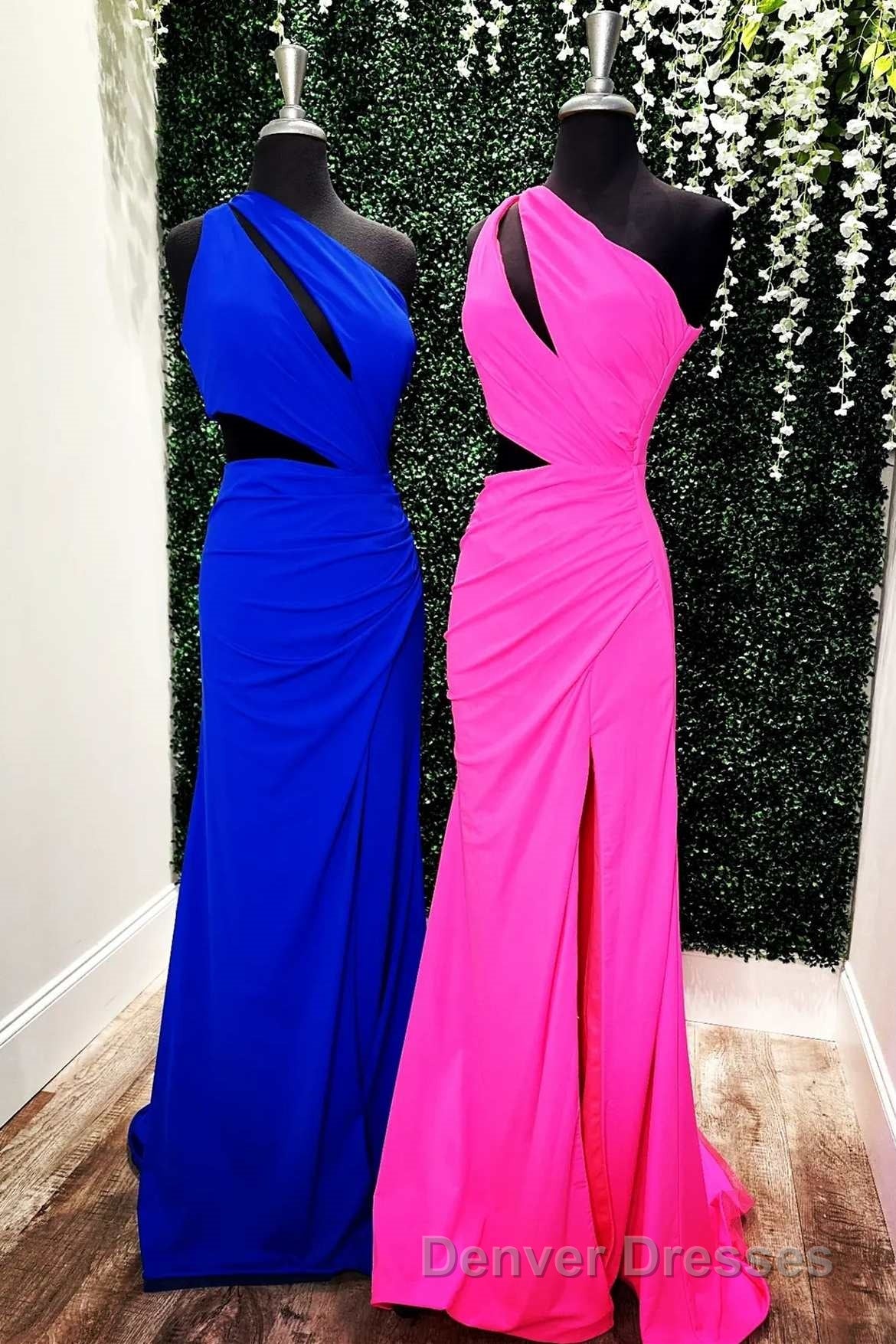 One-Shoulder Keyhole Cutout Mermaid Long Formal Dress with Slit Secondary image