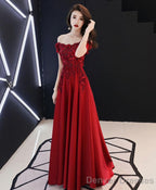 Burgundy Tulle Lace Long Prom Dress Burgundy Tulle Bridesmaid Dress