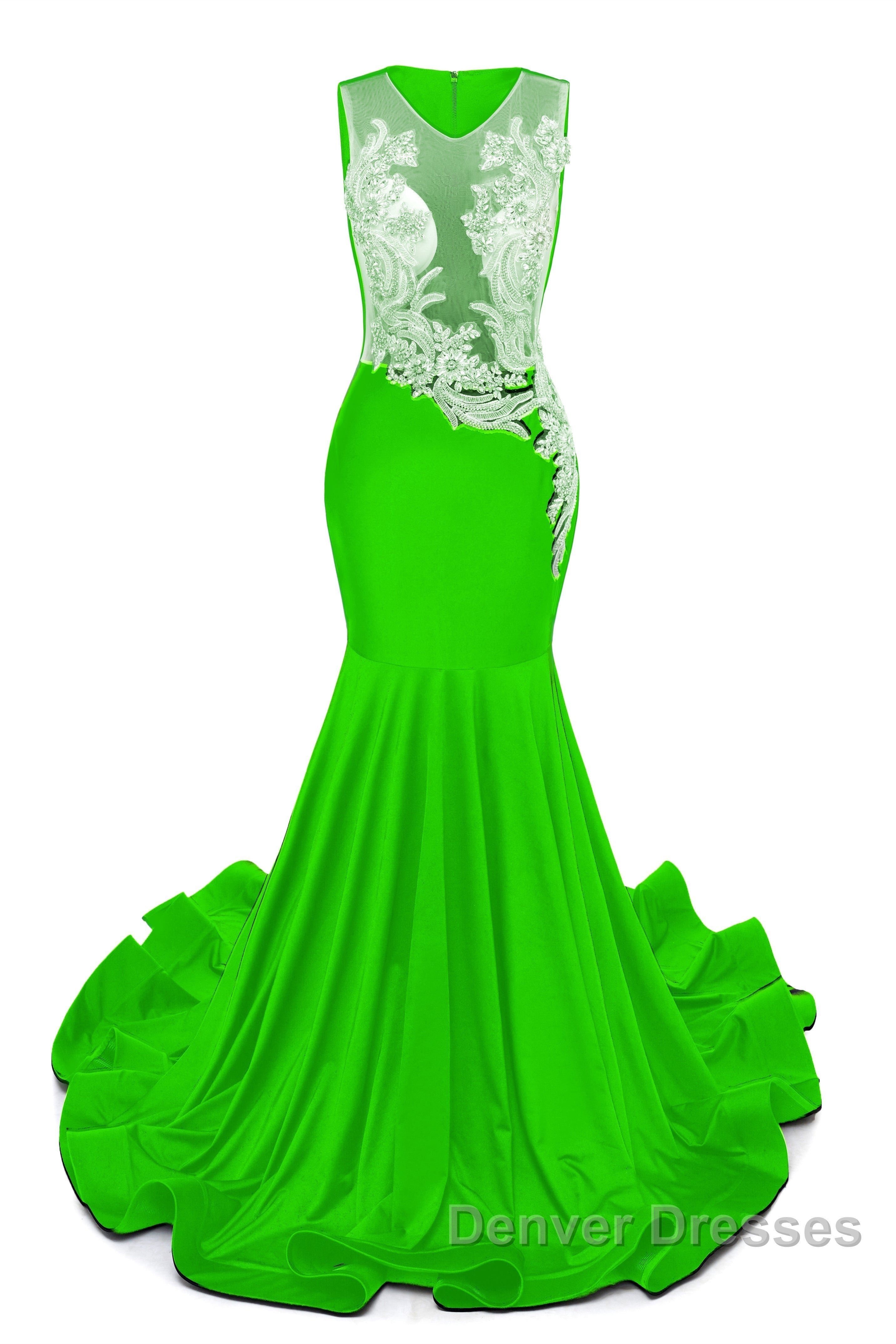 Portrait Trumpet Sweep Train Sleeveless Beading Evening Dress