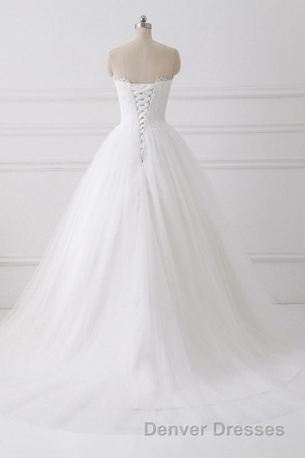 Ball Gown Strapless Sleeveless Lace Up Wedding Dress