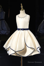 Champagne Satin Flower Girl Dress