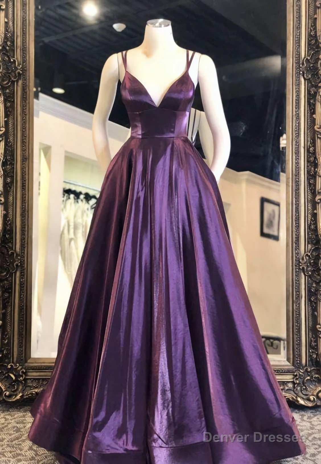 Purple Satin Long Prom Dress, Evening Dress, 3349 Main image