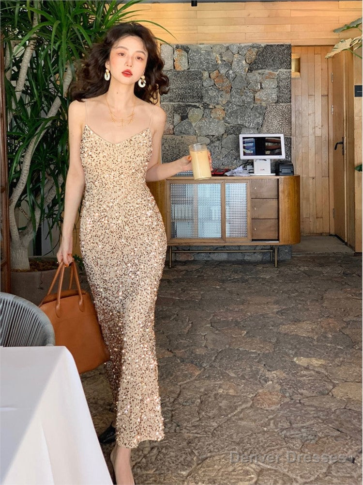 Women Sexy Sequin Strap Dresses Spring Summer Elegant Vintage Party Club Dress Fashion One Piece Clothes Main image