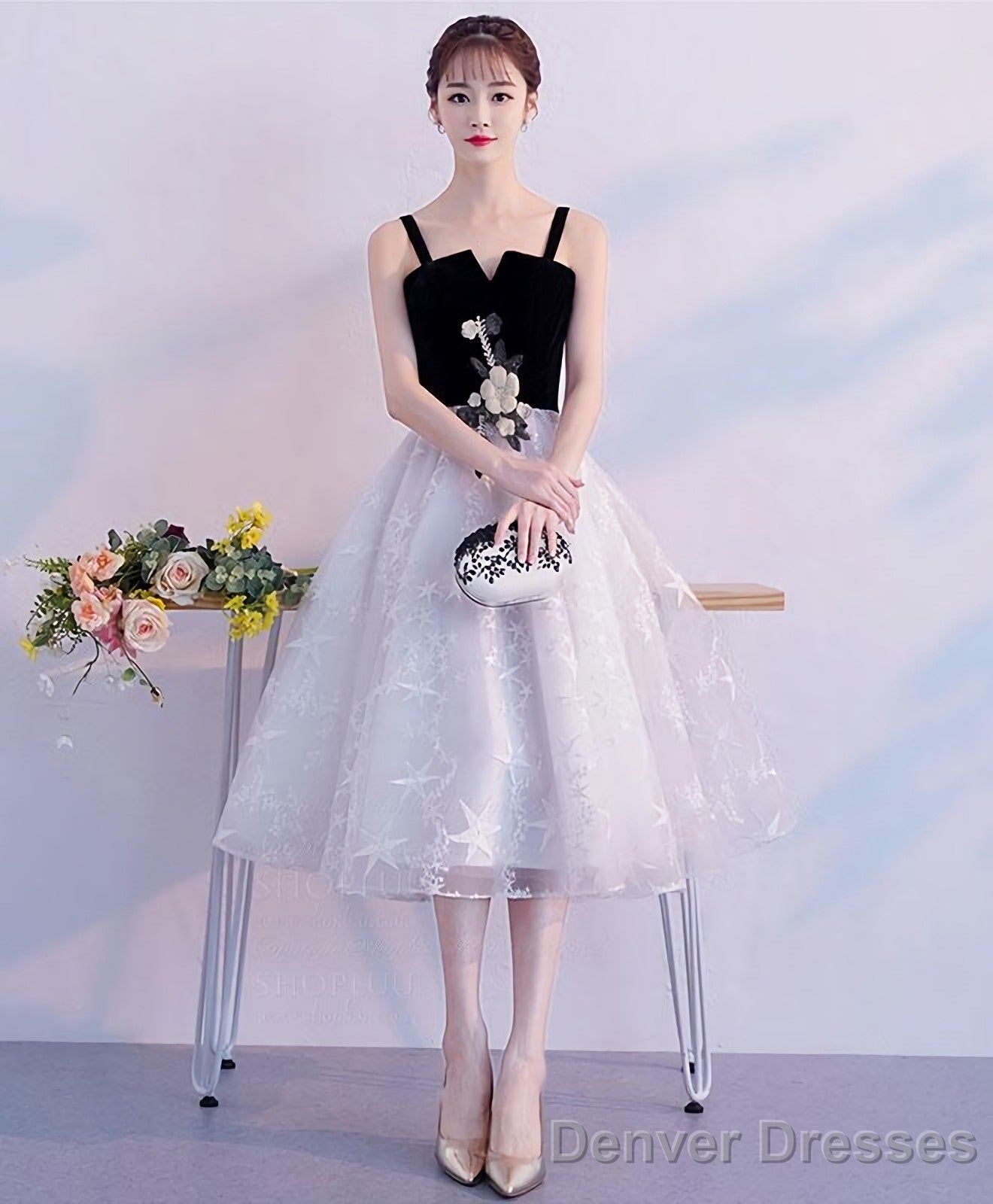 Cute Tulle Lace Short Prom Dress Tulle Homecoming Dress