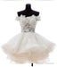 A-Line Off-the-Shoulder Appliques Short White Organza Homecoming Dress 2025
