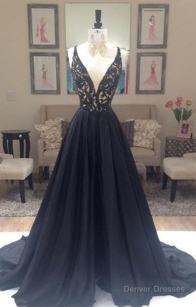2025 Junoesque Black Beading V-Neck Zipper Prom Dresses Secondary image